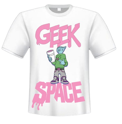 GOOBA GEEK SPACE PINK LOGO T-SHIRT