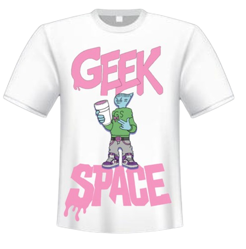 GOOBA GEEK SPACE PINK LOGO T-SHIRT